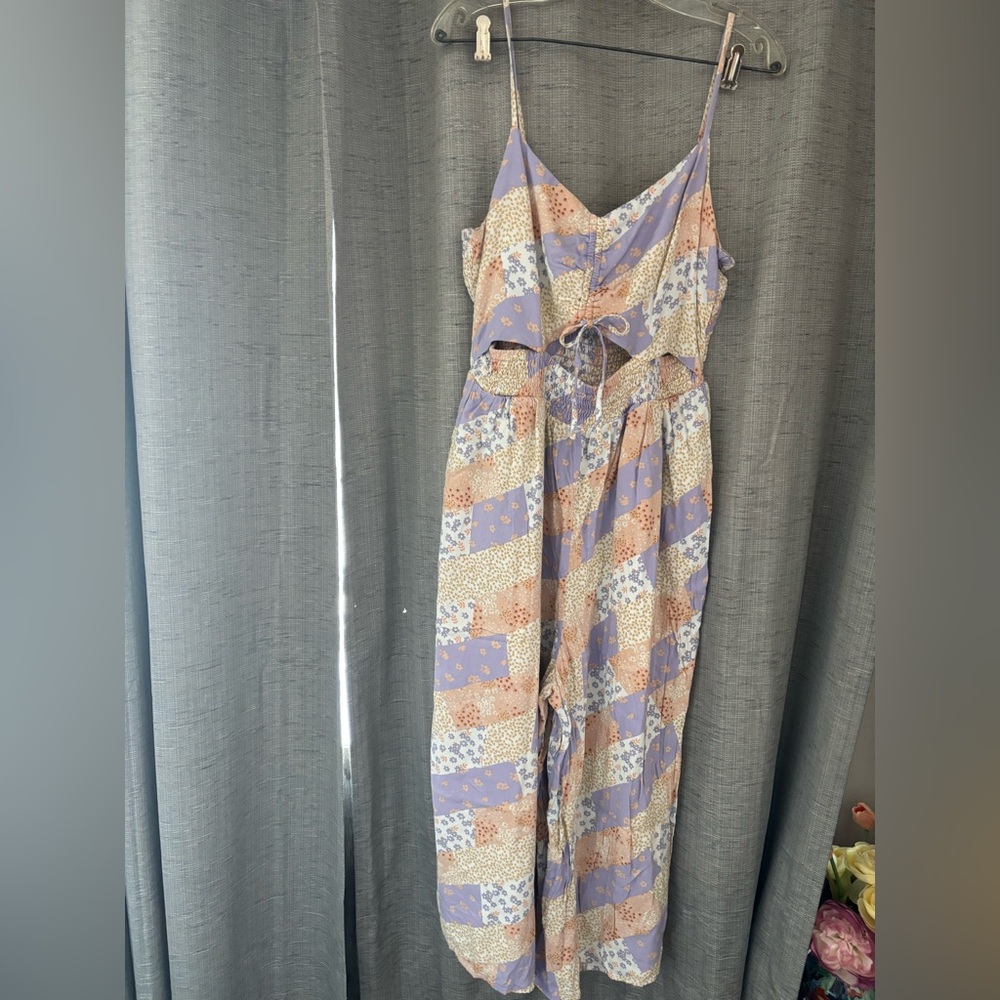 Patchwork Spaghetti Strap Dress - Purple and Cream worn once jumper